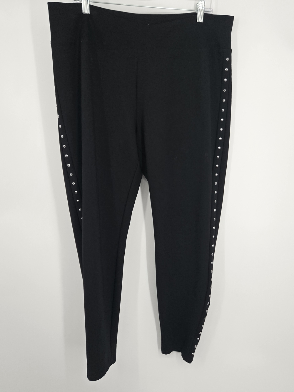 Westbound Black Skinny Leggings with Side Stud Detail XL (8566)
